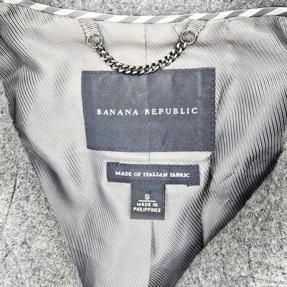 Banana Republic Women's Italian Wool Pea Coat Gray S - Picture 3 of 7
